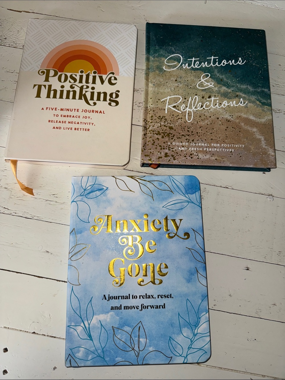 Anxiety Be Gone - Blue Journal Positive Thinking, Intentions & Reflections